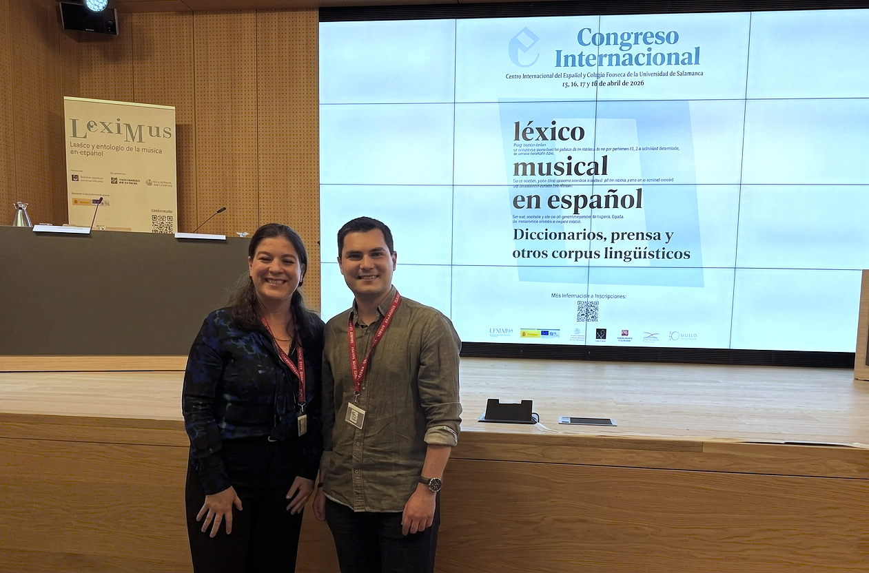 La Dra. Eugenia Gallego y el Dr. Eduardo Chávarri en el Congreso Internacional de Salamanca sobre léxico musical