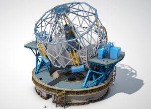The European Extremely Large Telescope (E-ELT), with a main mirror 39 metres in diameter, will be the world’s biggest eye on the sky when it becomes operational early in the next decade.  The E-ELT will tackle the biggest scientific challenges of our time, and aim for a number of notable firsts, including tracking down Earth-like planets around other stars in the “habitable zones” where life could exist — one of the Holy Grails of modern observational astronomy.  The telescope design itself is revolutionary and is based on a novel five-mirror scheme that results in exceptional image quality. The primary mirror consists of almost 800 segments, each 1.4 metres wide, but only 50 mm thick.  The optical design calls for an immense secondary mirror 4.2 metres in diameter, bigger than the primary mirrors of any of ESO's telescopes at La Silla. Adaptive mirrors are incorporated into the optics of the telescope to compensate for the fuzziness in the stellar images introduced by atmospheric turbulence. One of these mirrors is supported by more than 6000 actuators that can distort its shape a thousand times per second. The telescope will have several science instruments. It will be possible to switch from one instrument to another within minutes. The telescope and dome will also be able to change positions on the sky and start a new observation in a very short time. The very detailed design for the E-ELT shown here is preliminary.