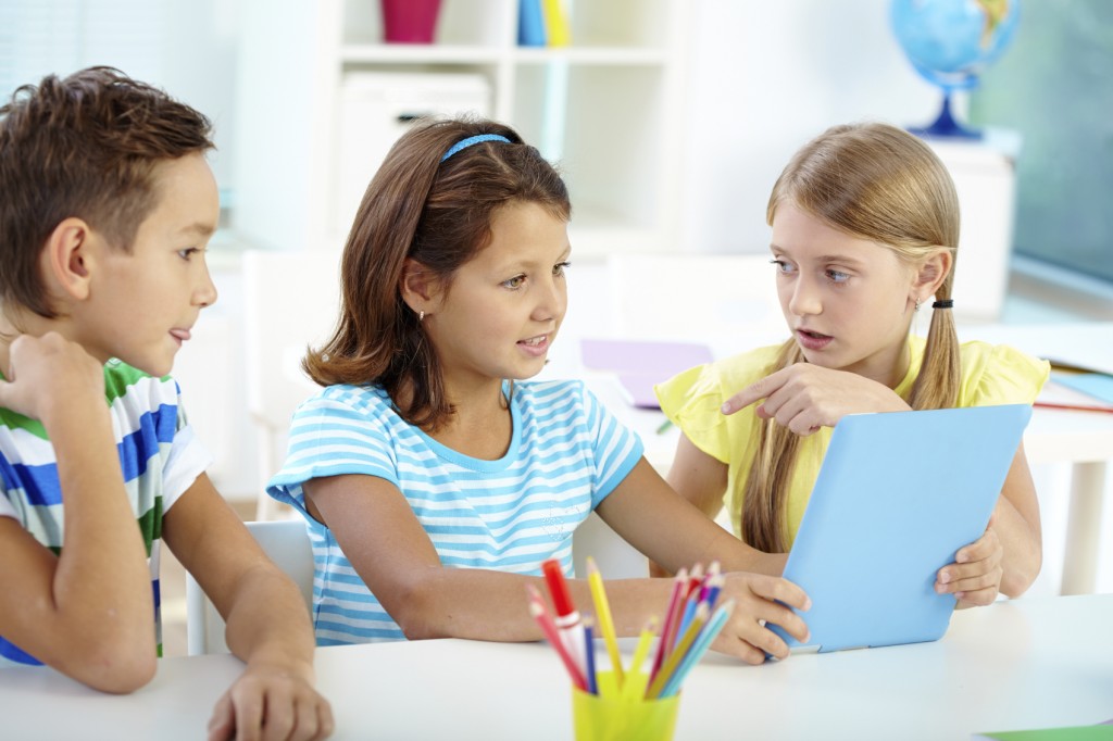 Pupils using touchpad