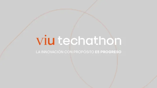 Logo Techathon 2026 de VIU sobre fondo gris