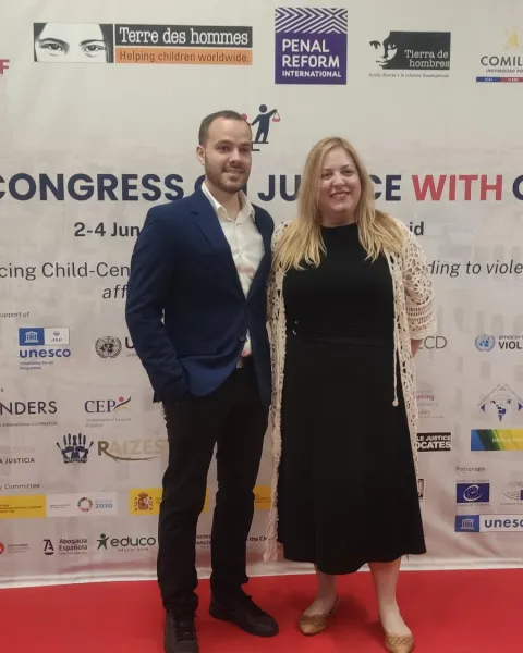 Jesús Escrivá y Cristina López en el V Congress on Justica With Children