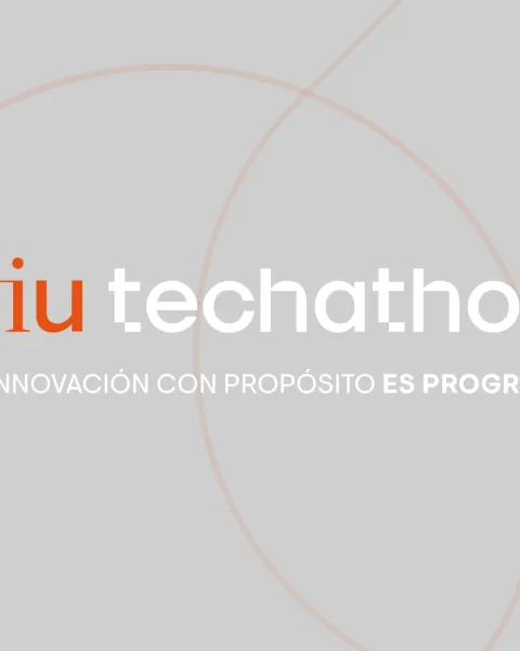 Logo Techathon 2026 de VIU sobre fondo gris