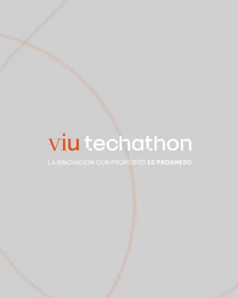 Logo Techathon 2026 de VIU sobre fondo gris