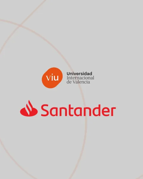 Composición con los logos de VIU y de Santander en el cuadrante medio de la derecha de la imagen.