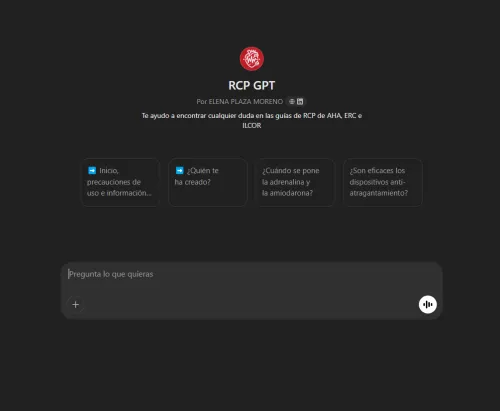 Captura de pantalla del chatbot RCP GPT creado por Elena Plaza Moreno
