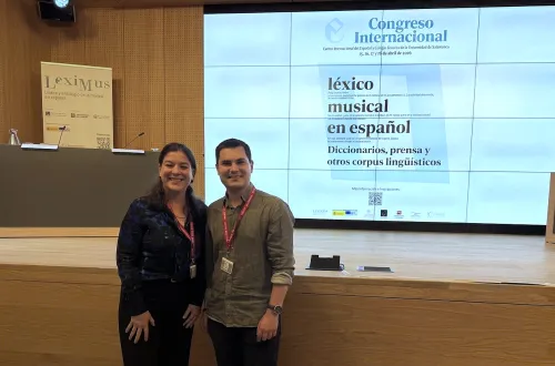 La Dra. Eugenia Gallego y el Dr. Eduardo Chávarri en el Congreso Internacional de Salamanca sobre léxico musical