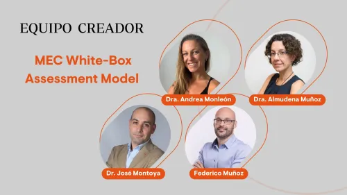 Composición con las fotos y los nombres de los integrantes del equipo creador del proyecto MEC White-Box Assessment Model de VIU
