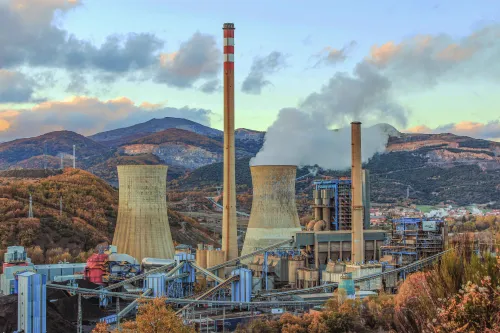 Foto panorámica de la Central termoeléctrica La Robla
