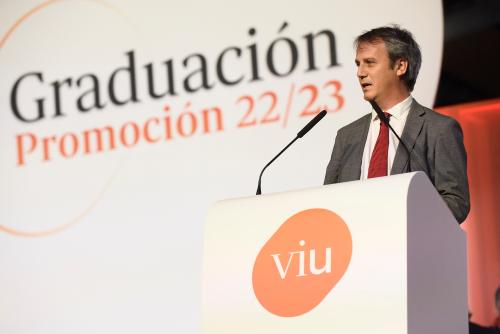 Sebastien Guérault, director general de la Universidad, durante su intervención